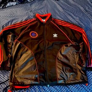 Adidas black excellence windbreaker jacket sz large